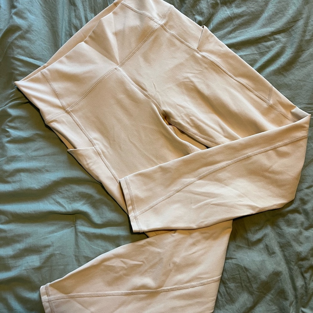 PureLux Made by Fabletics Medium Cream Leggings with Deep Pockets
